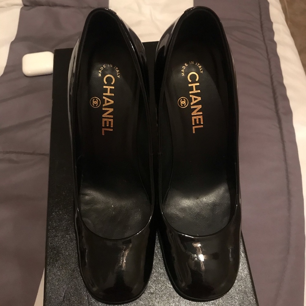 COPY - Chanel black Patton leather pump 38 - Picture 5 of 5